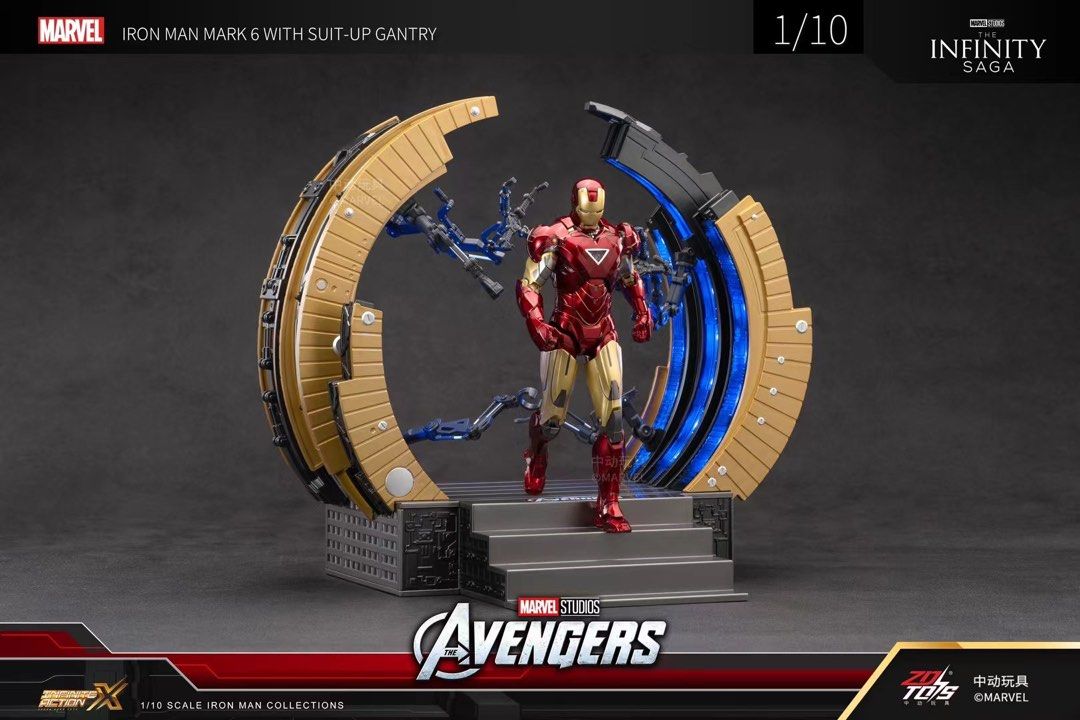 MARVEL SUIT-UP GANTRY アイアンマン　zdトイズ ZD Toys - Iron Man MK VI with Suit-Up Gantry – GeekYard Collectibles